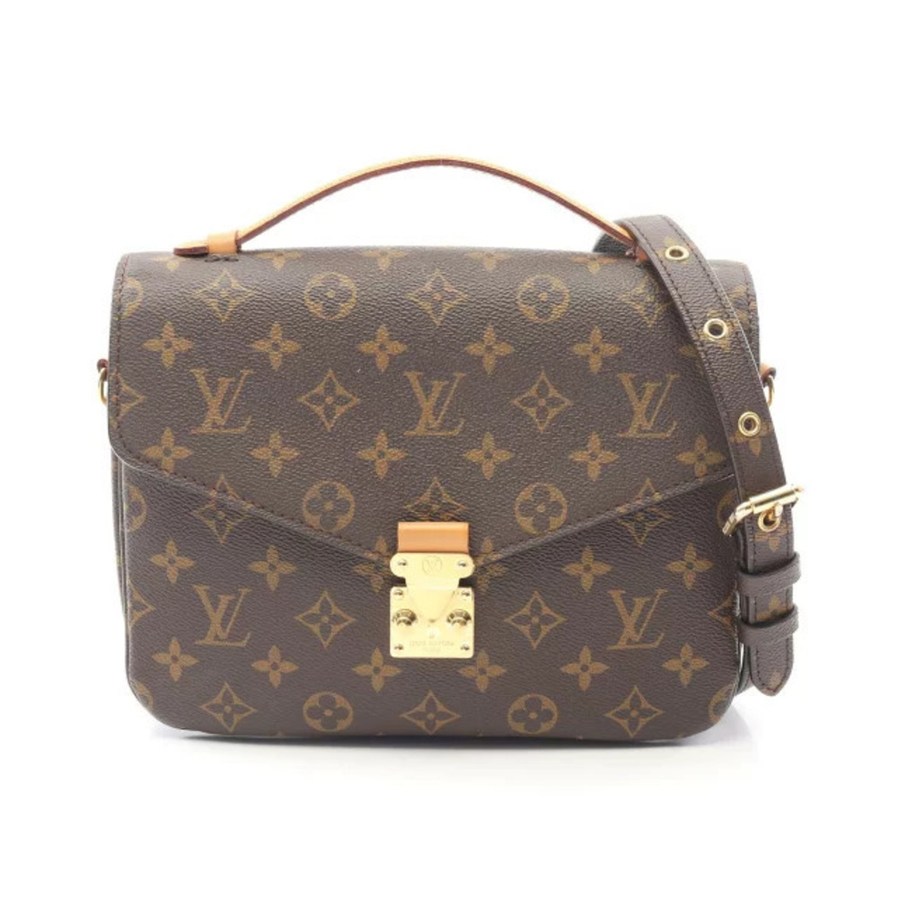 Louis Vuitton Pochette Metis Handbag Canvas Leather Monogram Brown